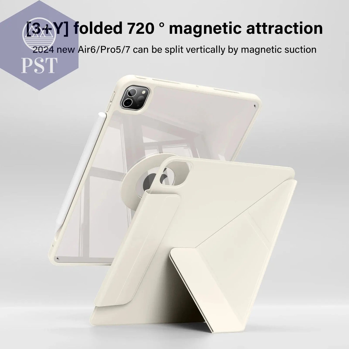 ZOYU Case iPad 10 Air 11 4/5 10.9 Pro 11 13 2024  Detachable Y-Shaped Folding, iPad 10.2 7/8/9th Gen Rotate 360°Detachable Cover - PST PS Tradings